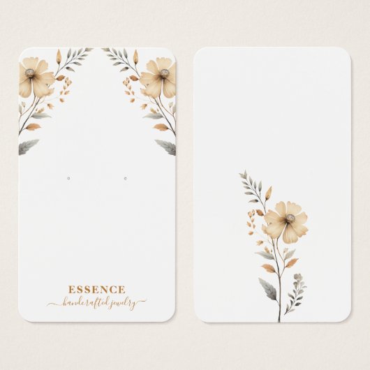 Rustieke Waterverf Wildflower Oorbel Display Kaart (Voorkant /achterkant)