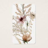 Rustieke Waterverf Wildflower Oorbel Display Kaart (Achterkant)