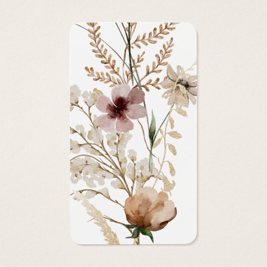 Rustieke Waterverf Wildflower Oorbel Display Kaart (Achterkant)