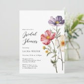 Rustieke Waterverf Wildflower Vrijgezellenfeest Kaart (Staand voorkant)