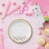 Rustieke Waterverf Wildflower Wedding Borden Papieren Bordje (Feest)