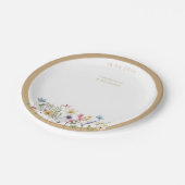 Rustieke Waterverf Wildflower Wedding Borden Papieren Bordje (Gekanteld)