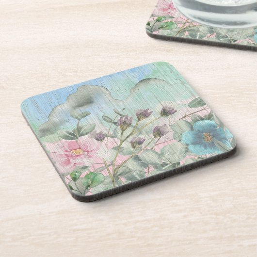 Rustieke Waterverf Wildflowers Bier Onderzetter (Linkerzijde)