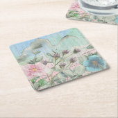 Rustieke Waterverf Wildflowers Kartonnen Onderzetters (Schuin)