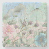 Rustieke Waterverf Wildflowers Stenen Onderzetter (Voorkant)