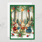 Rustieke waterverf winter dennenbomen kerstliedjes feestdagenkaart (Voorkant / Achterkant)