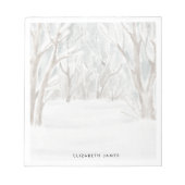 Rustieke Waterverf Winterbos Gepersonaliseerd Notitieblok (Voorkant)