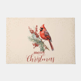 Rustieke Waterverf Winterkardinaal Holly Branch Deurmat