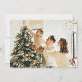 Rustieke Waterverf Winterkardinaal Holly Branch Feestdagenkaart (Achterkant)