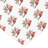 Rustieke Waterverf Winterkardinaal Holly Branch Korte Tafelloper (Hoek)