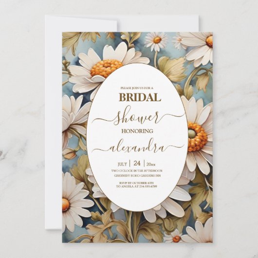 Rustieke Waterverf Wit Daisy Vrijgezellenfeest Kaart (Voorkant)