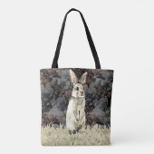 Rustieke Waterverf Wit Konijn Bloemen Tote Bag (Achterkant)