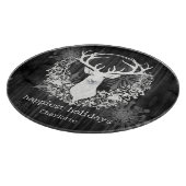 Rustieke Waterverf Wit Rendier Gepersonaliseerd Snijplank (Hoek)