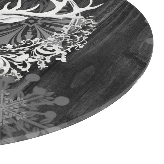 Rustieke Waterverf Wit Rendier Gepersonaliseerd Snijplank (Hoek)