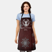 Rustieke Waterverf Wit Rendier Gepersonaliseerde R Schort (Gedragen)