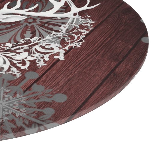 Rustieke Waterverf Wit Rendier Gepersonaliseerde R Snijplank (Hoek)