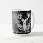 Rustieke Waterverf Witte Rendieren Koffiemok (Voorkant rechts)