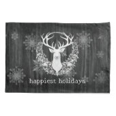 Rustieke Waterverf Witte Rendieren Kussensloop (Achterkant)