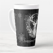 Rustieke Waterverf Witte Rendieren Latte Mok (Linkerhoek)