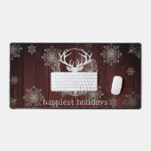 Rustieke Waterverf Witte Rendieren | Red Bureaumat (Keyboard & Muis)