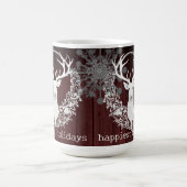 Rustieke Waterverf Witte Rendieren | Red Koffiemok (Center)