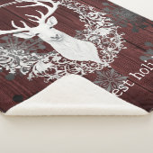 Rustieke Waterverf Witte Rendieren | Red Sherpa Deken (3/4)