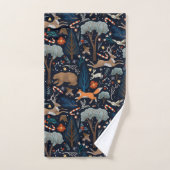 Rustieke Waterverf Woodland Animals Trees Christma Bad Handdoek (Handdoek)