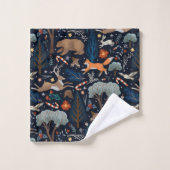 Rustieke Waterverf Woodland Animals Trees Christma Bad Handdoek (Wasdoekje)