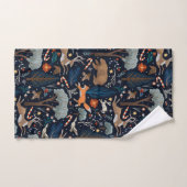 Rustieke Waterverf Woodland Animals Trees Christma Bad Handdoek (Handdoek)