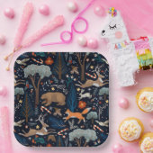 Rustieke Waterverf Woodland Animals Trees Christma Papieren Bordje (Feest)