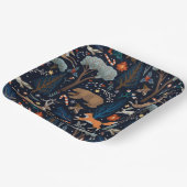 Rustieke Waterverf Woodland Animals Trees Christma Papieren Bordje (Gebogen)