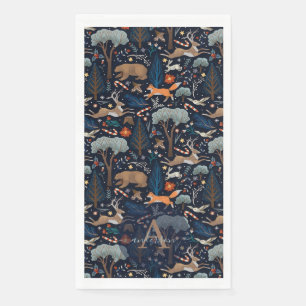 Rustieke Waterverf Woodland Animals Trees Christma Servet