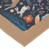 Rustieke Waterverf Woodland Animals Trees Christma Tafelkleed (Gekanteld)