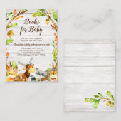 Rustieke Waterverf Woodland Baby Boek Aanvraag Informatiekaartje (Voorkant / Achterkant)