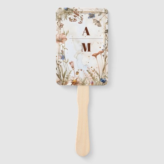 Rustieke Waterverf Woodland bruiloft Handwaaier (Voorkant)