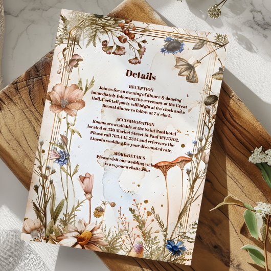 Rustieke Waterverf Woodland bruiloft Informatiekaartje