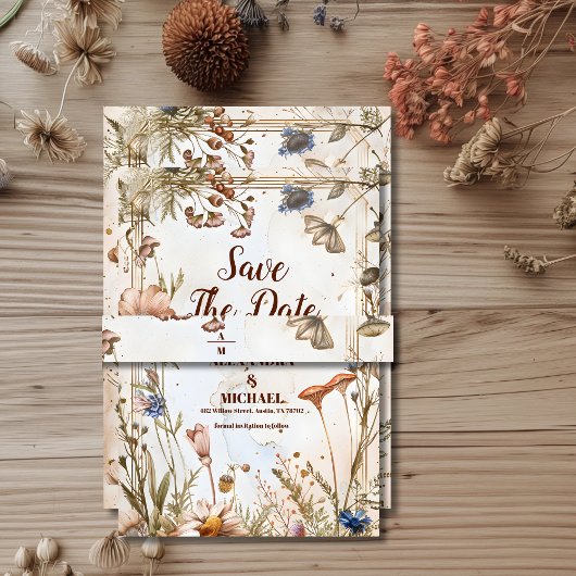 Rustieke Waterverf Woodland bruiloft Uitnodigingen Wikkel