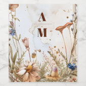 Rustieke Waterverf Woodland bruiloft Wijn Etiket (Enkel label)