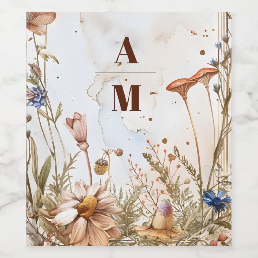 Rustieke Waterverf Woodland bruiloft Wijn Etiket (Enkel label)