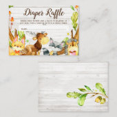 Rustieke Waterverf Woodland Dieren Luier Raffle Informatiekaartje (Voorkant / Achterkant)