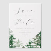 Rustieke Waterverf Woodland Forest Save the Date Vellum Uitnodigingen (Voorkant)