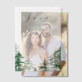 Rustieke Waterverf Woodland Forest Save the Date Vellum Uitnodigingen (Offset (Koppel))