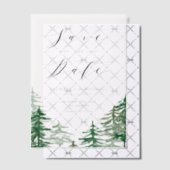 Rustieke Waterverf Woodland Forest Save the Date Vellum Uitnodigingen (Offset (Uitnodiging))