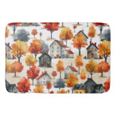 Rustieke Waterverf Woodland Village Pattern Badmat (Voorkant)