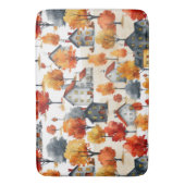 Rustieke Waterverf Woodland Village Pattern Badmat (Voorkant Verticaal)