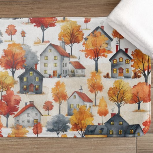 Rustieke Waterverf Woodland Village Pattern Badmat