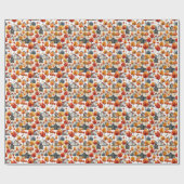 Rustieke Waterverf Woodland Village Pattern Cadeaupapier (Vlak)