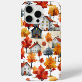 Rustieke Waterverf Woodland Village Pattern iPhone 15 Pro Max Hoesje