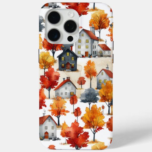 Rustieke Waterverf Woodland Village Pattern Case-Mate iPhone Case (Achterkant)