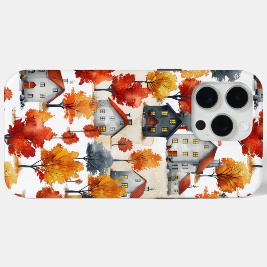 Rustieke Waterverf Woodland Village Pattern Case-Mate iPhone Case (Achterkant (horizontaal))